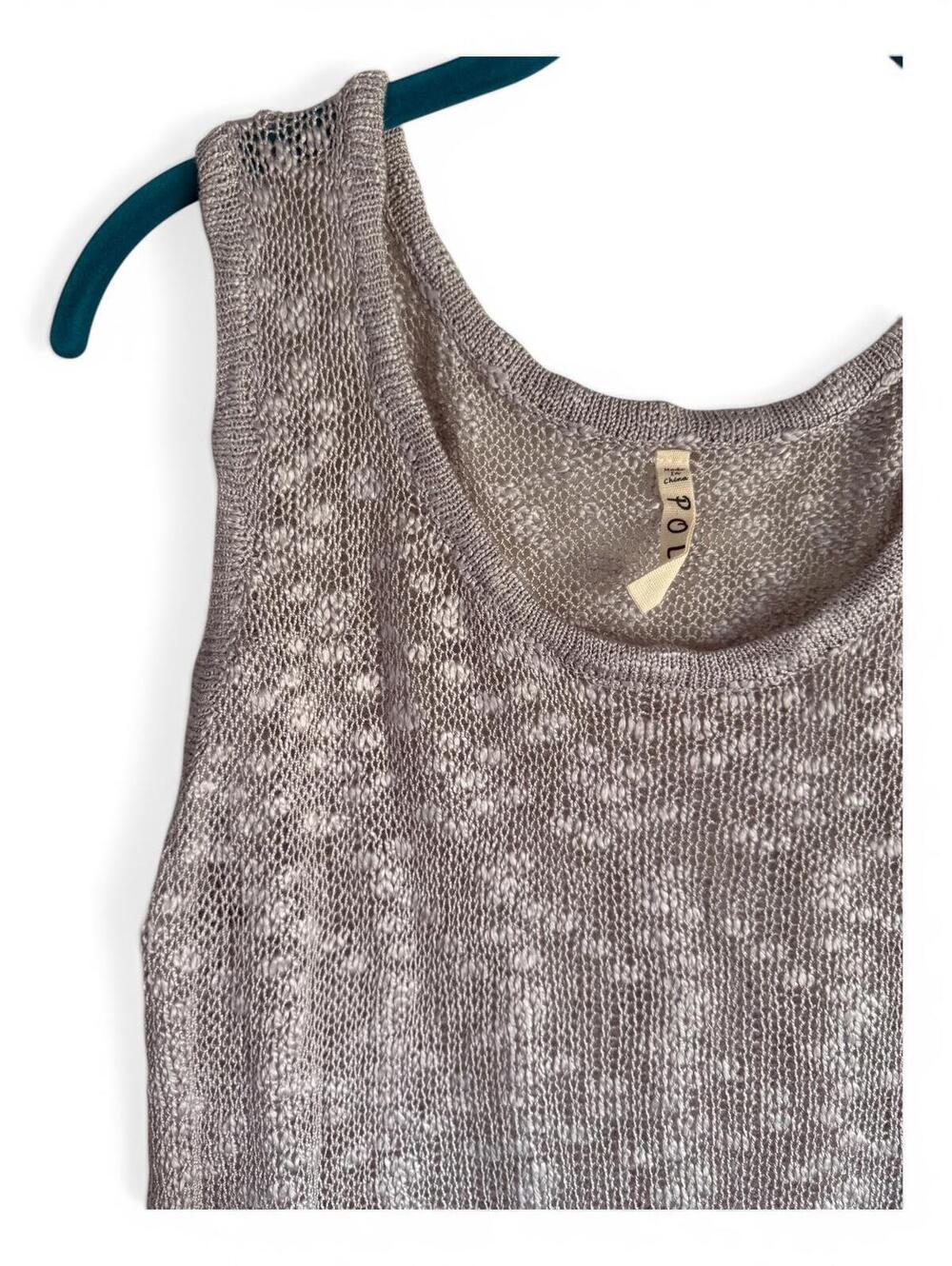 POL NWOT Fringe Tank Top-Size L-Cloud Gray - Picture 5 of 5